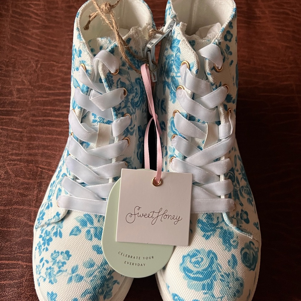 NWT SweetHoney High Tops - Blooming Blues